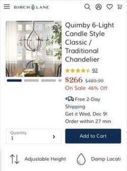 6 light candle style chandelier