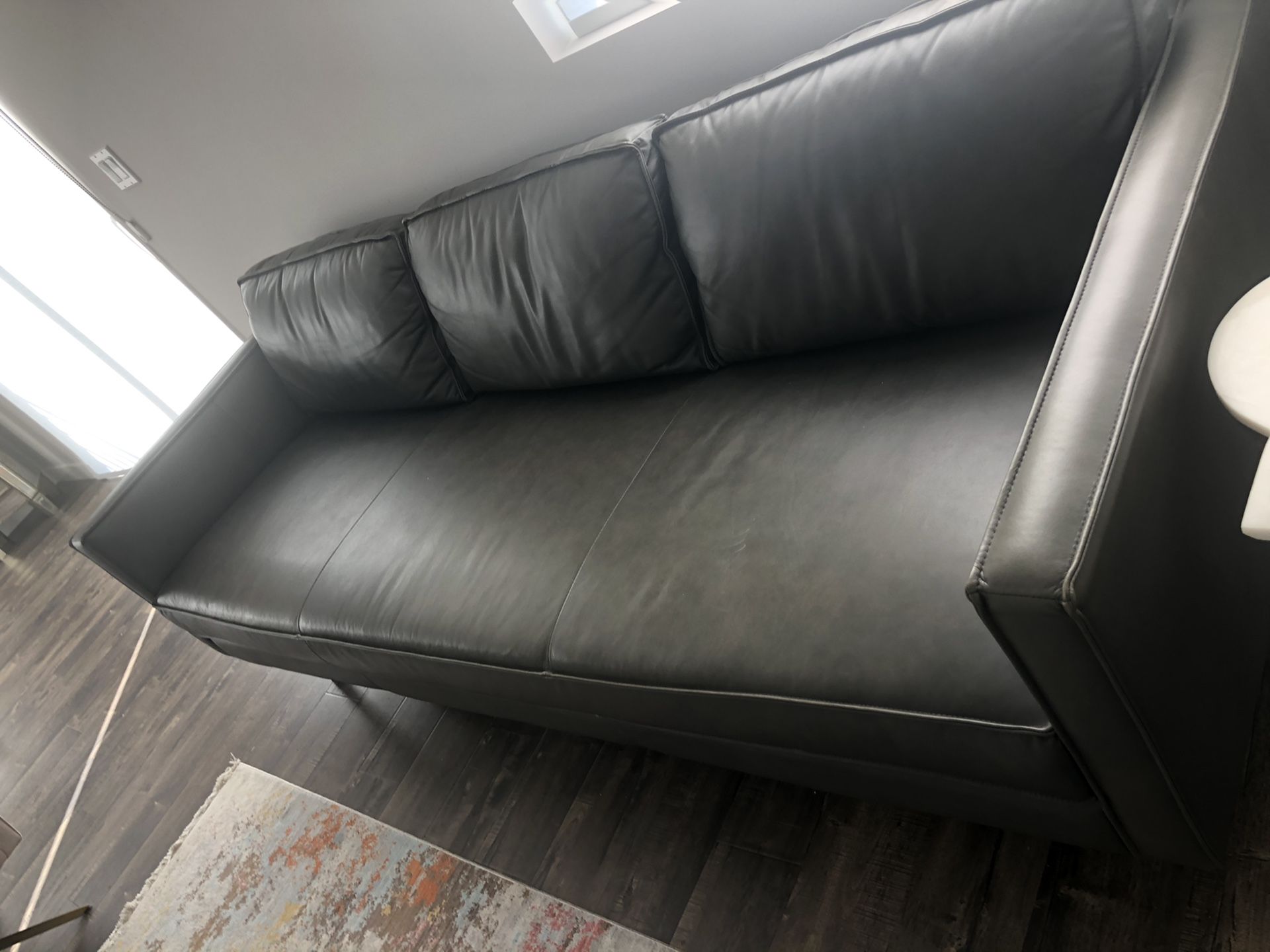 West elm leather couch