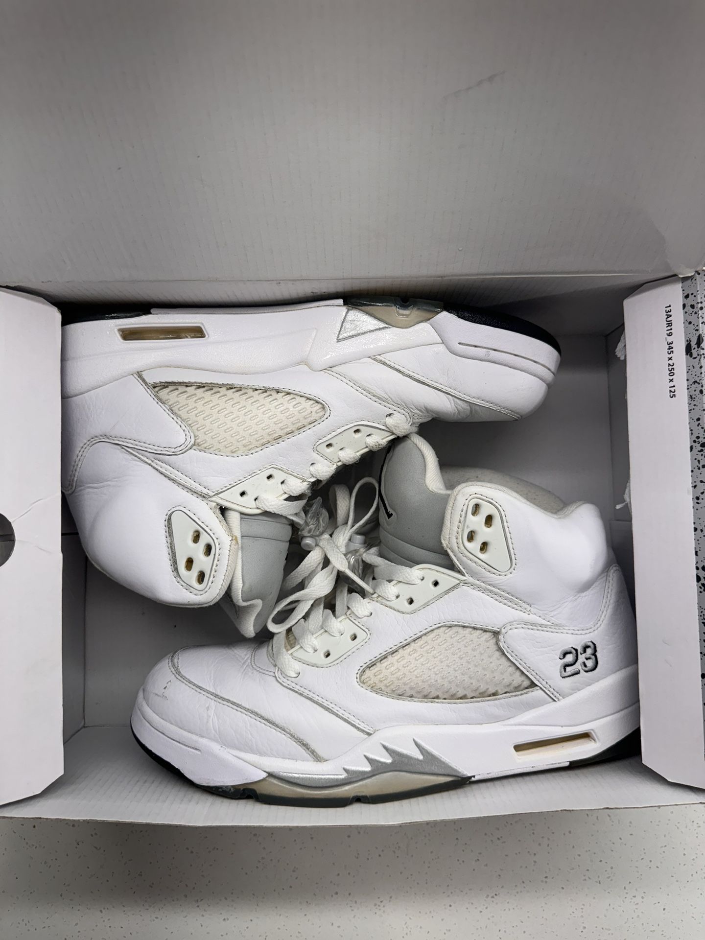 Nike Air Jordan 5 Retro 'Metallic White' 2015 size men’s 9