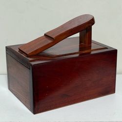 Vintage Wood Shoe Polish Shine Box Valet With Removable Top