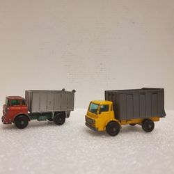 Vintage Matchbox Lesney No. 37 Cattle Truck And GMC Tipper Truck No. 25 Rare