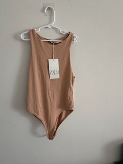 Zara Nude Sleeveless Bodysuit size : s