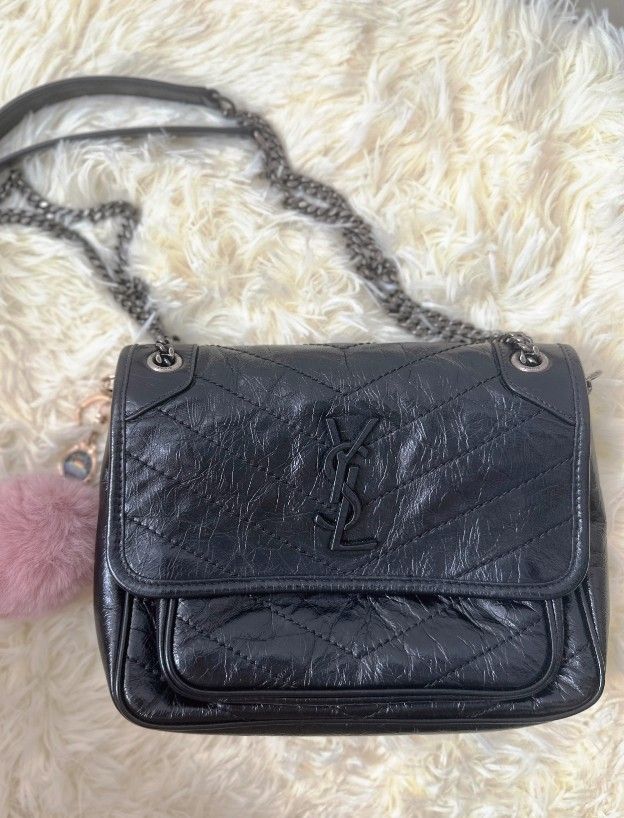 Classic Vintage Pleated Crossbody Bag for Women