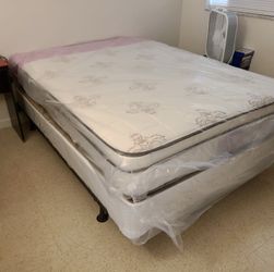 New queen mattress and box spring 2 pc bed frame is not included