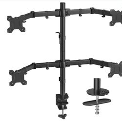 HUANUO Quad Monitor Stand, 4 Monitor Desk Mount for 13-27 inch Computer Screens with Full Articulation, Heavy Duty Monitor Arm Desk Stand Fully Adjust