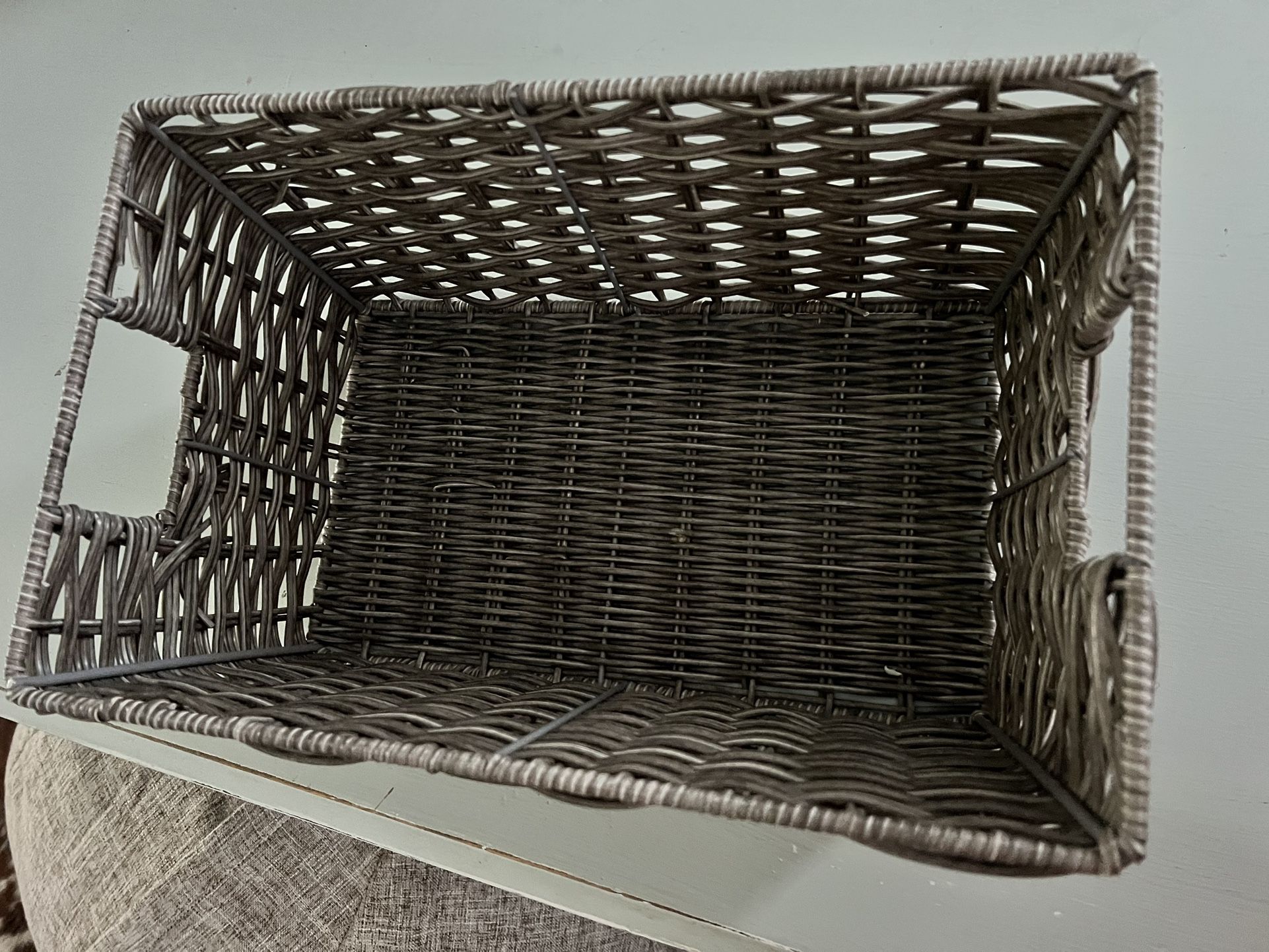 Grey Wicker Basket