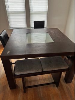 Solid wood dining table