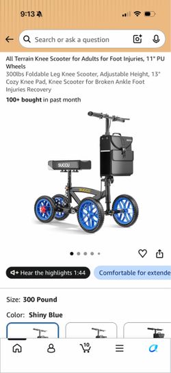 Knee Walker/Scooter Blue Wheels