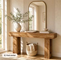 IRONCK 63" Wide Acacia Wood Tabletop Rectangle Console Table - 2 Drawer Storage, Artisan-Inspired