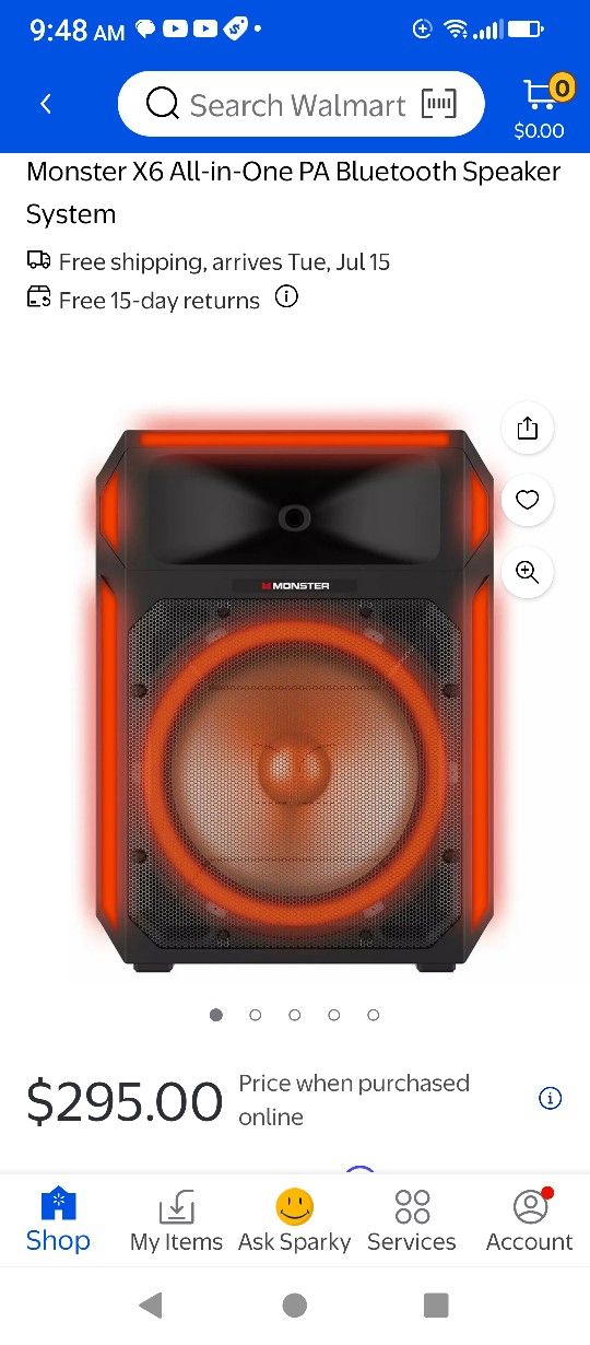 15 Inch Woofer Monster Party Speaker In Box New Ready To Go Karaoke Machine PA