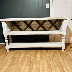 Two Farmhouse Rustic Console Tables 
