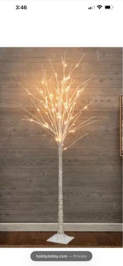 White Birch Light Up Tree