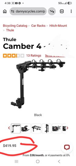 Bicycle rack holds 4 THULE
