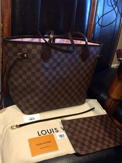 Louis Vuitton Damier Ebene Neverfull MM w/ Pouch - Brown Totes