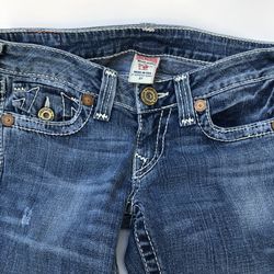True Religion Billy Big T Women's Blue Light Denim Jeans Size  27 X 34 Tall