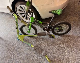 16” bike and fliker a1 scooter