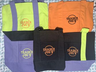 Trader Joe's Canvas Tote Bags Set of 5
