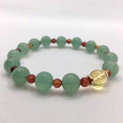 Green Aventurine Carnelian Citrine Bead Bracelet