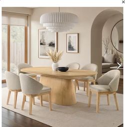 Shop now and Pay later ! 7 PCS  Tottenham Collection Oval Dining Table Set-Oak now 1789.00 best seller! Free delivery 🚚