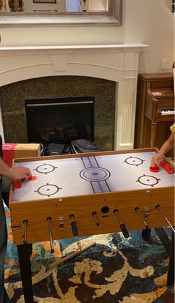 3-in-1 48" Combo Game Table w/Soccer, Billiard, Slide Hockey, Wood Foosball Table