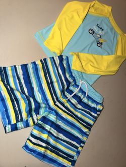 Boys Size 6 Swim Suit & Bath Suit 2pc Set