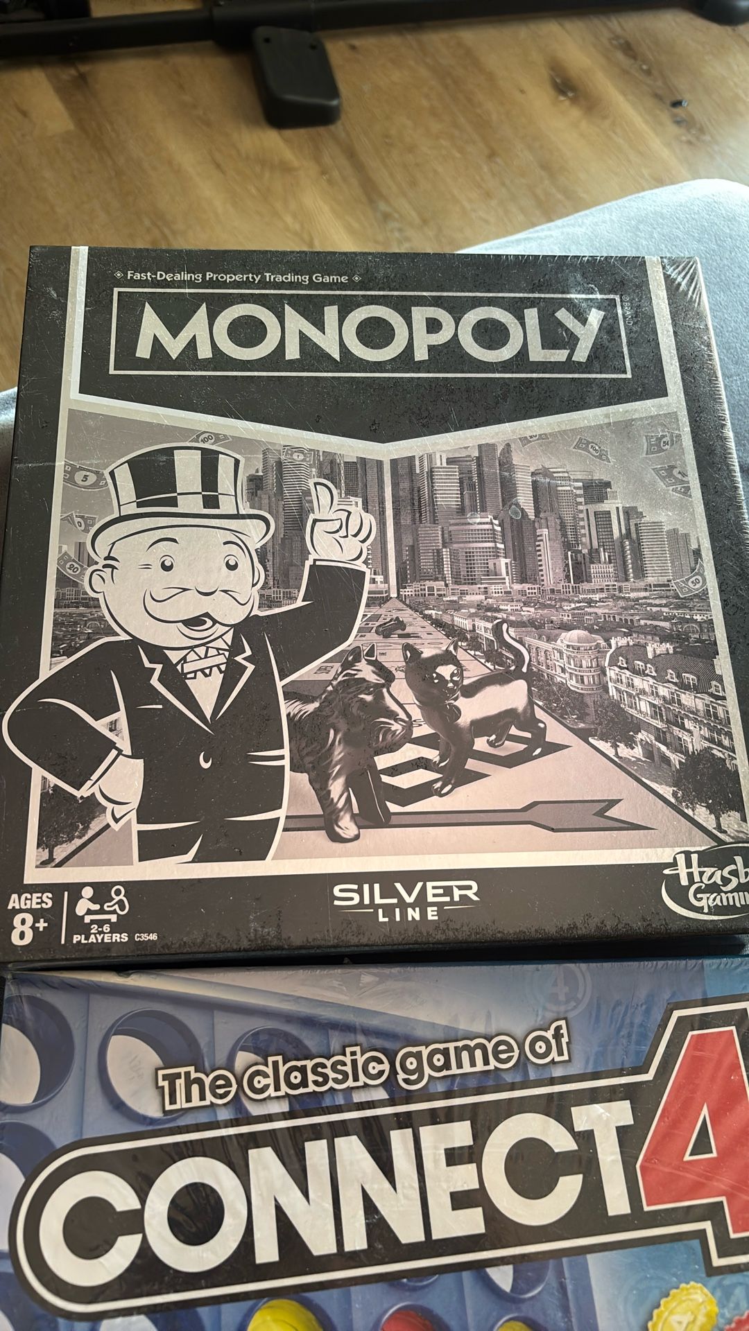 Brand New Monopoly Silver Line + New Connect 4 Board Games