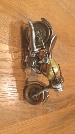 Recycled metal scrap motorcycle