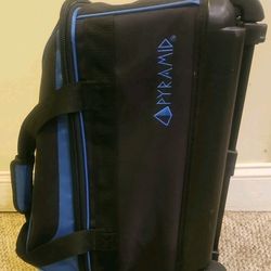 Pyramid Double Roller 2 Ball Bowling Bag in Black and Blue