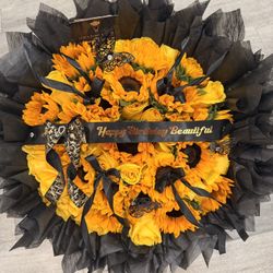 Yellow Roses Sunflower Bouquet 