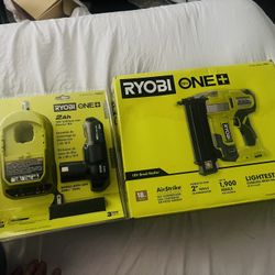 Ryobi 18 V Brad Nailer And 18 V Battery With Charger