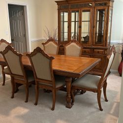 Haynes Dining Room Table, Chairs, Cabinet