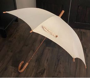 Vintage Cellerini Cream Cotton Canvas Parasol Umbrella