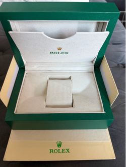 Genuine Rolex Watch Display Box Green Cream Case With Outer Box Empty No Watch