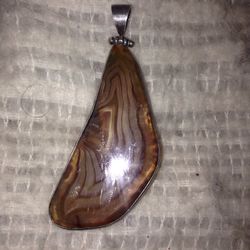Amber / Sterling silver pendant