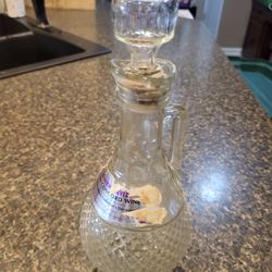 David Mogen 12" collectible decorative bottle with stopper lid (empty) single with partial label