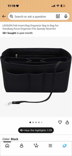 Purse organizer insert