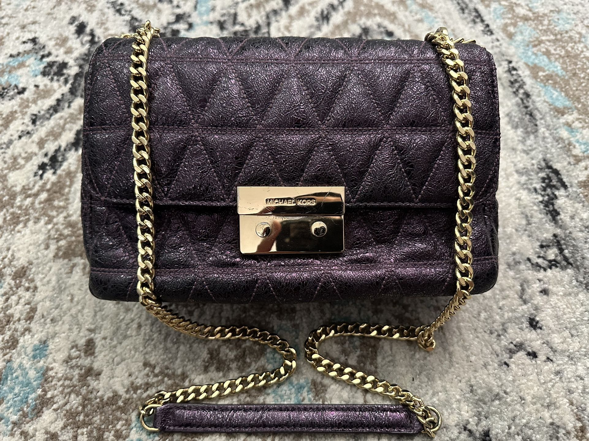 Michael Kors Damson Quilted Leather Sloan Large Chain Shoulder
