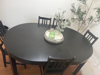 Black dining table 6 chairs