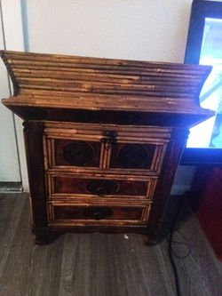 Vintage Chinese bamboo jewelry box