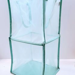 (Room Essential) Light Green Foldable Mesh Washing Laundry Collapsible Clothes Hamper Basket

