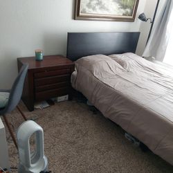 Bedroom Set IKEA Bed And Real Wood Dresser And Night Stand 