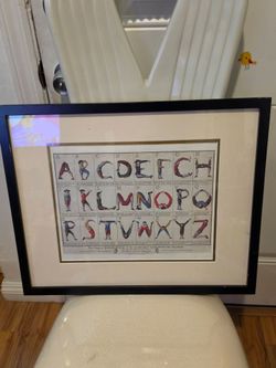Framed colonial williamsburg Alphabet art print-black gallery frame