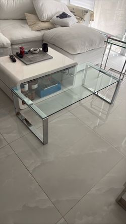 Glass coffee table