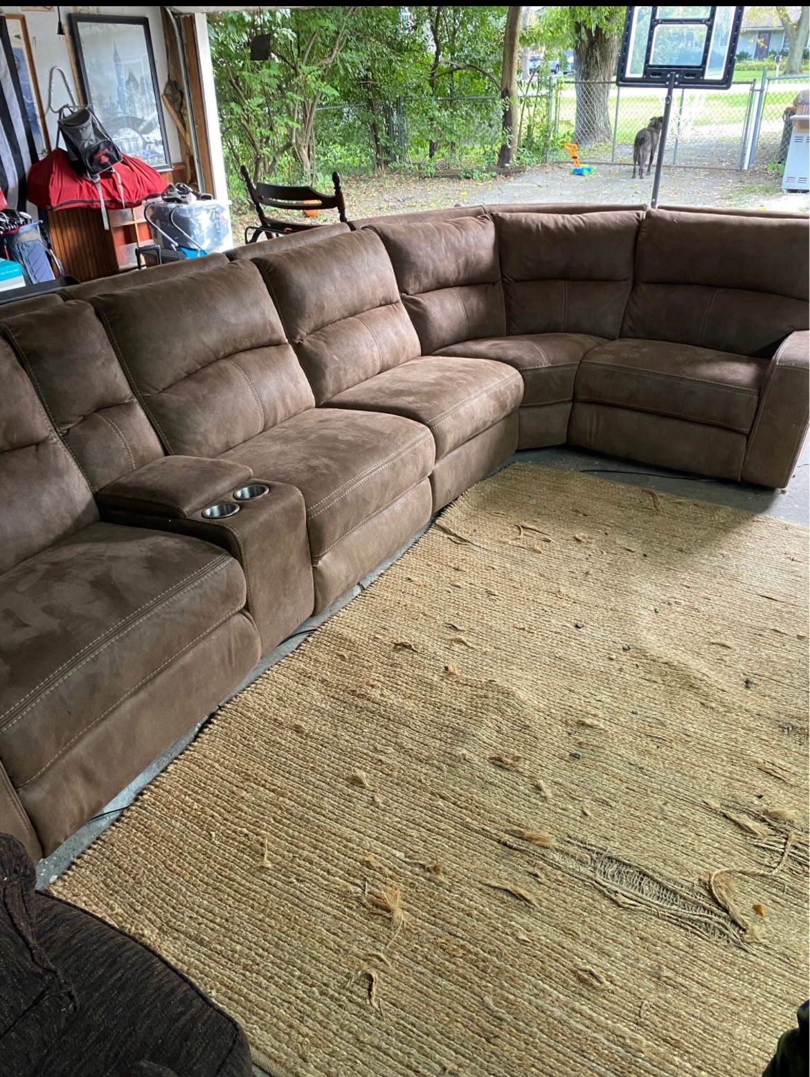Luxurious Suede Couch In Good Condition