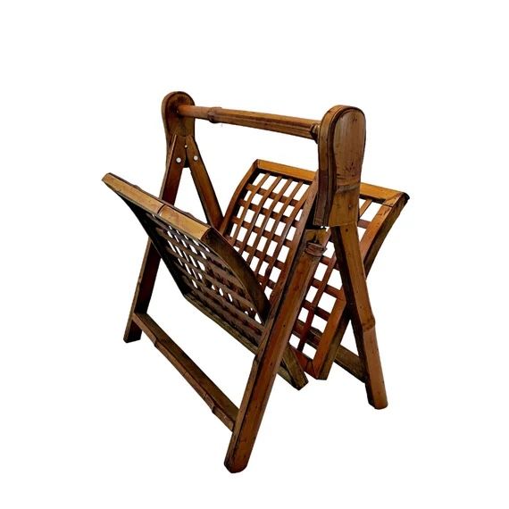 Vintage Bamboo Magazine/Record Rack
