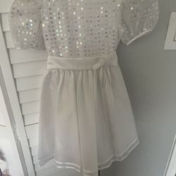 Beautiful Sequence White Dress For Girls 