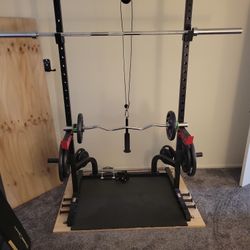 Gym Rack, Bars And Weights 