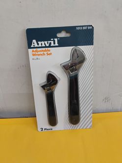 Anvil 2-Piece Adjustable Wrench Set that includes a 6-inch and an 8-inch wrench