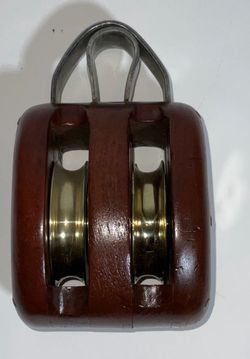 Double Block Pulley with Brass Sheaves