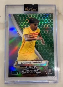 Wild Card 2025 Wild Chrome Lamine Yamal Green  Parallel 14/15 Rookie Card